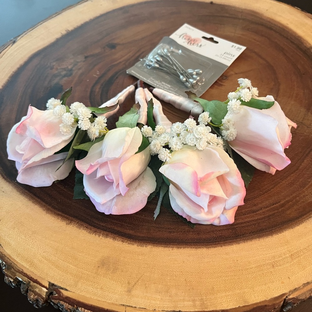 Pink Rose Groomsmen Boutonnières